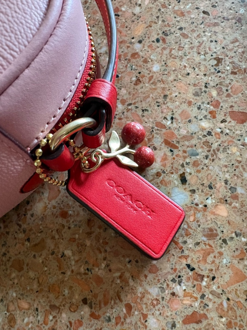 Coach Pink & Red Cherry Print Crossbody Bag - Picture 3 of 4